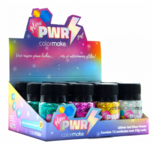 C2516 - GLITTER GEL GLOW POWER 35 GR CAIXA C/12 UN SORTIDAS      