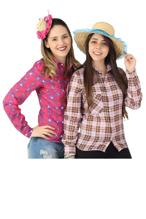 Camisa Infantil Xadrez Junina Manga Longa Flanela + Gravata